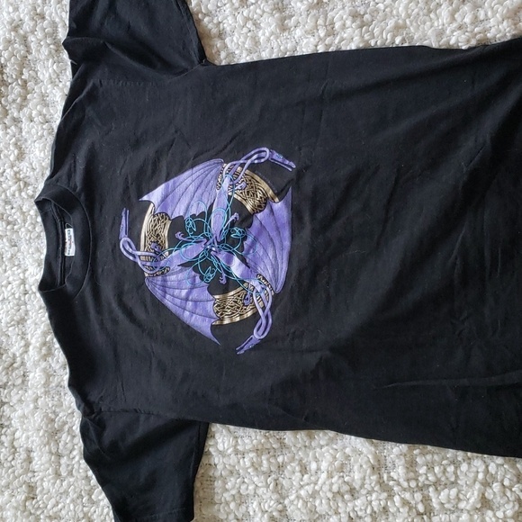 90s Vintage tee hewlin 3 purpledragon art tattoo stiles Rare retro celtic medium - Picture 5 of 8